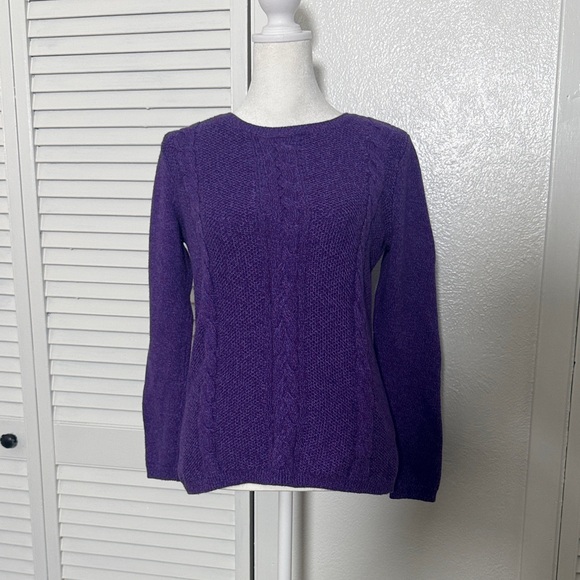 Talbots Sweaters - TALBOTS Purple Cable Knit Women's Sweater Sz Sp